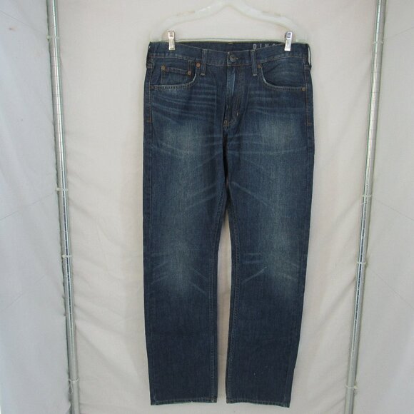 Bullhead Rincon Slim Straight Mid Rise Dark Wash Men's Blue Jeans Size 33X30.5 - Picture 1 of 11